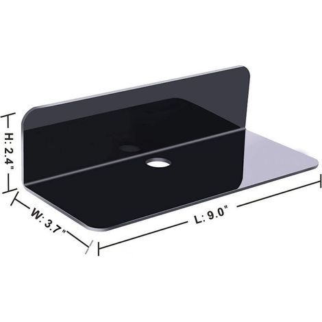 Estantería de pared de acrílico transparente, estantes flotantes para el hogar, baño, sala de estar, cocina, para exhibición de cuadros, con orificio para cable y tornillos, tipo B1-Crezuo