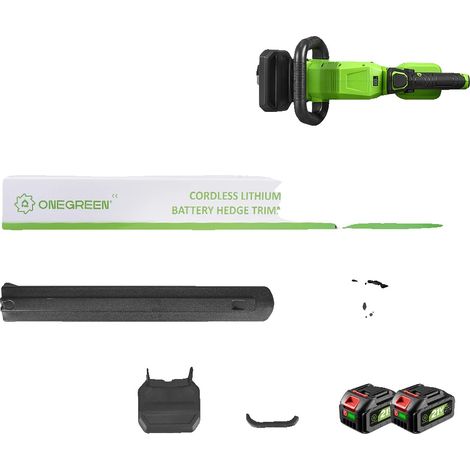 Taille-haie, sans fil, angle de tête réglable, 2 Ensemble de Batteries (1/2)