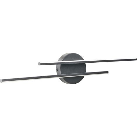 Lámpara LED para cuadros y espejos minimalista moderna para baño dos brazos horizontales de metal y acrílico negro Touques (1/5)