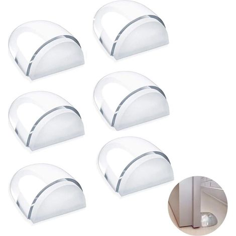 6 Pièces Butee de Porte Interieur, Butoir de Stop Porte Sol, Butee de Porte, Arrêt de Porte Transparent pour Tous les Sols Durs, Butée de Porte Adhésive pour Protéger Mur et Meubles (1/4)