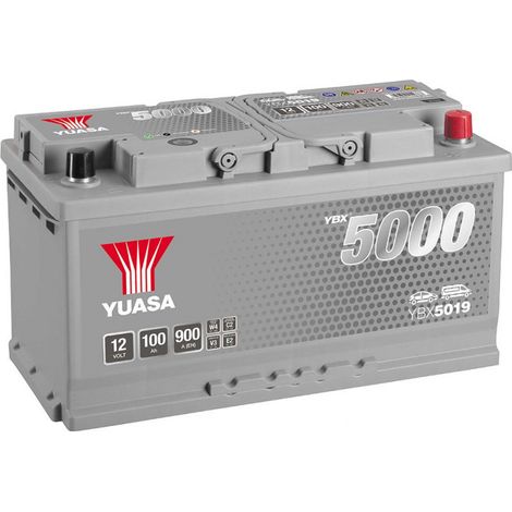 Yuasa – Batterie voiture 12V 100Ah 900A – Technologie plomb calcium – Sans entretien – Longueur 353mm – Pour démarrage automobile