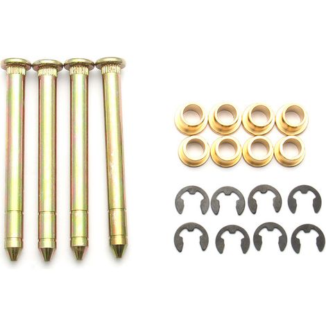 Kit de reparación de bisagras de puerta de repuestos para automóviles, bisagras de puerta delantera para camionetas y SUV para bisagras de puerta Ford, 4 bisagras de puerta, 8 bujes y clips de anillo (1/5)