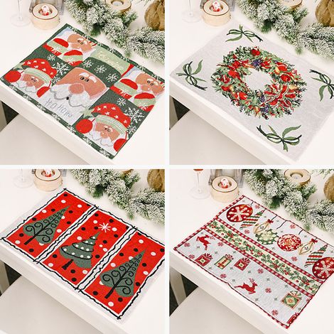Set de 1 dessous de plat de Noël en tissu 42x34 cm déco table fête cuisine restaurant