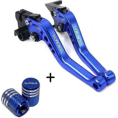 Für SFV650 GLADIUS 2009 2010 2011 2012 2013 2014 2015 - Hochwertiges neues Motorradzubehör - CNC-gefräster, verstellbarer Brems- und Kupplungshebel (1 Set - blau)