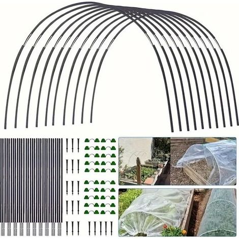KLVGTIFS PU - Lot de 30 anneaux réglables en fibre de verre pour serre de jardin, piquets de support d'arche de semis amovibles (1/5)