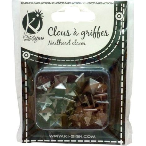 Clous rivet à griffes Carré 10mm Black Nickel 30 pièces