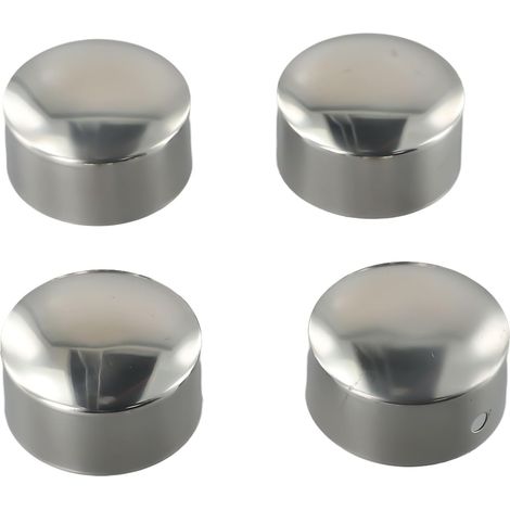 Set of 4 stair railing end caps, 45 mm – Round PVC tube for handrails and balustrades – Silver pipe fittings for home and office decoration (1/5)