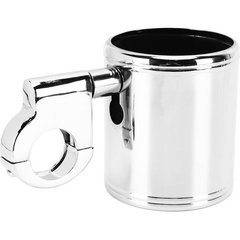 Porte-gobelet universel réglable chromé pour guidon de moto, compatible avec les guidons de quad de 22 à 32 mm (1/5)