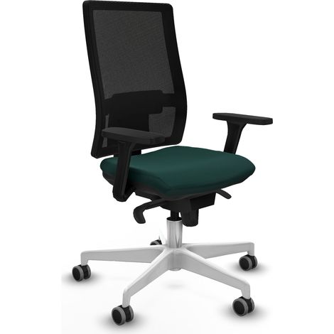 Horna sincro malla negra similpiel verde botella brazos 3D base blanca ruedas 65mm engomadas (1/5)