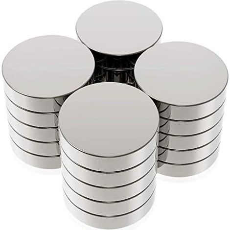 Aimant Néodyme - 20x3mm Rond Puissant - Pour Frigo Tableau Blanc Bricolage - Lot De 20 Pièces (1/4)