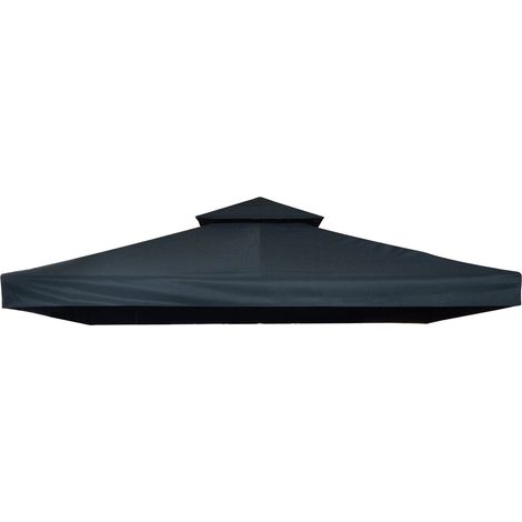 Tetto di Ricambio per Gazebo 3x3m a 2 Livelli e Resistente ai Raggi UV Grigio Antracite (1/5)