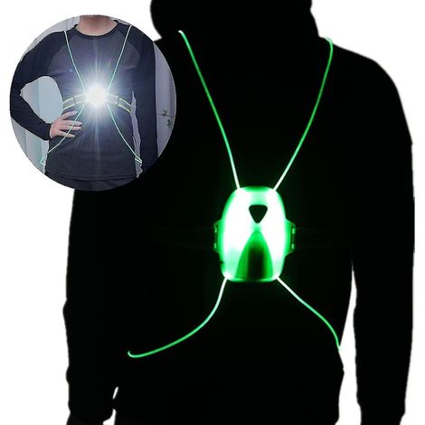 Gilet de course réfléchissant avec lampe frontale intégrée, éclairage de course réglable pour coureurs et joggeurs (1/4)