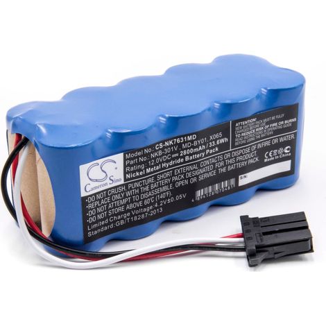 vhbw Akku kompatibel mit Nihon Kohden ETC5521k, TEC-5500, ETC-5521k, TEC5500, TEC5521, TEC-5521 Medizintechnik (2800 mAh, 12 V, NiMH)