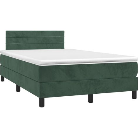 vidaXL Sommier à lattes de lit et matelas Vert foncé 120x200cm Velours