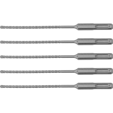 Lot de 5 forets à percussion rotatifs de 160 mm de longueur, à 2 goujures, à pointe carbure auto-centreuse, pour brique, pierre et béton (4 mm/0,16 po). (1/5)