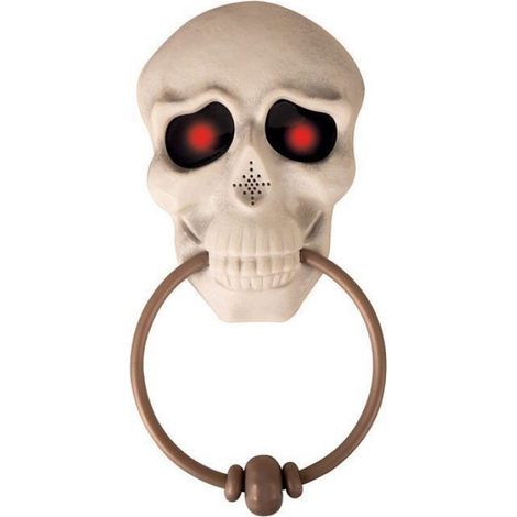 Heurtoir De Porte Tête De Mort - Sonore Et Lumineux - Décoration Halloween Intérieure - 1 Pièce