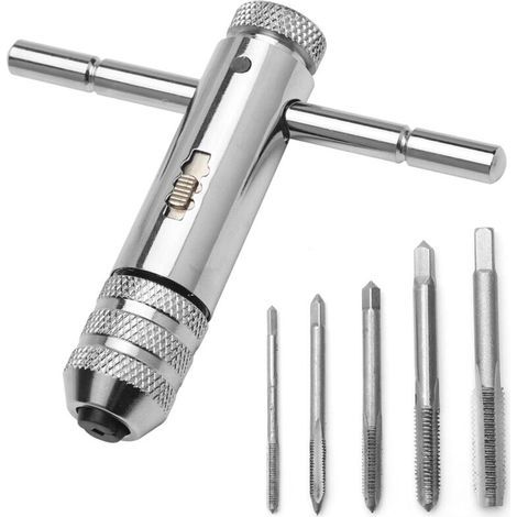 Coffret de Tarauds et Filières Tourne à Gauche avec Clé en T à Cliquet Ajustable - M3, M4, M5, M6, M8 (1/5)