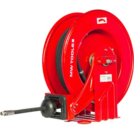 Mw Tools – Enrouleur pneumatique 15 m – Pression max 160 bars – Raccord 1/2 – Acier laqué – Enroulement automatique – Support mural – SHAW1215 (1/5)