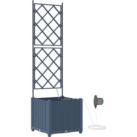 Pots de jardin,Jardinière Gris 40 x 40 x 142 cm Acier CFW79868 (1/5)