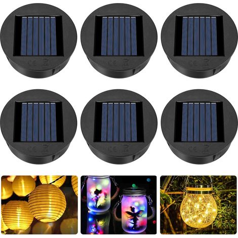 6 Couvercle de rechange solaire, LED blanc chaud, batterie 600 mAh, étanche IP55, pour lanterne extérieur (1/5)