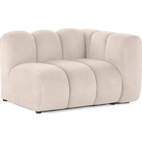 Lisa Design – Module d'assise droit en tissu texturé beige – Canapé modulable 1 place – Dimensions 114x91x70 cm – Confort optimal et montage facile (1/5)