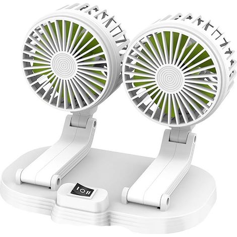 Ventilateur Voiture Pliable Double Tête, USB/12V/24V, Pour Maison (1/5)