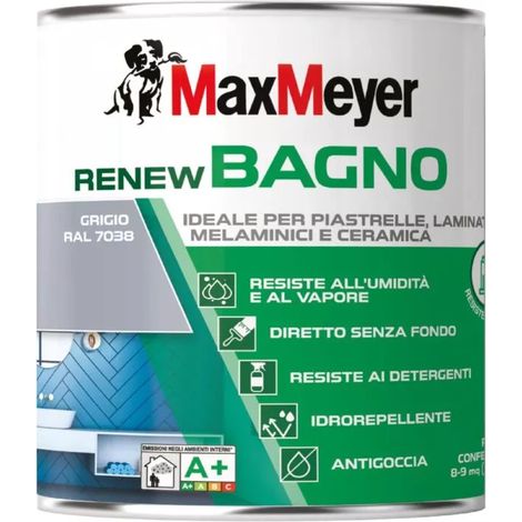 smalto all'acqua bagno max meyer "renew" grigio 0,75 lt (1/3)