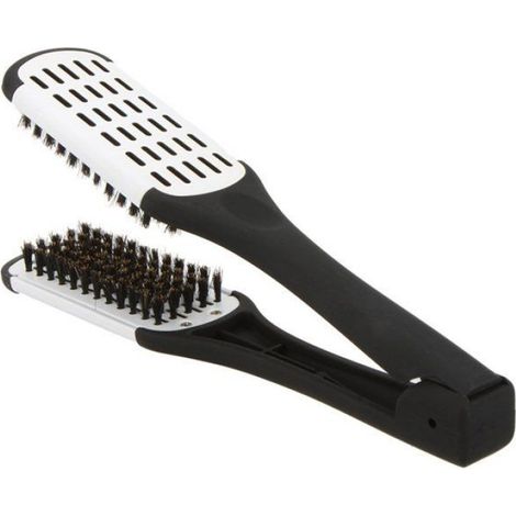 Brosse Lissante Professionnelle Pince à Lisser Deux Faces, Outil de Coiffure Lissant Cheveux Portable Cuneary (1/5)