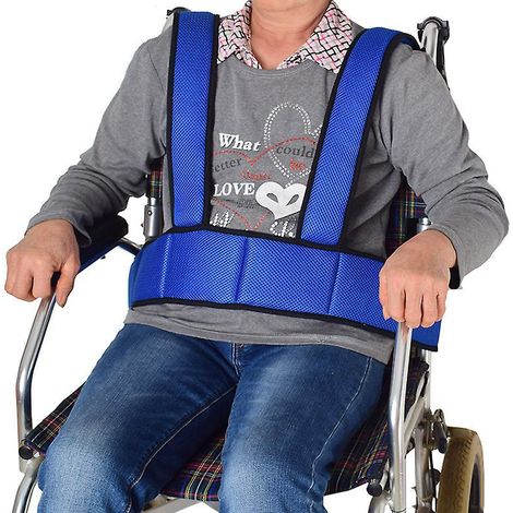 harnais Pour Fauteuil Roulant (bleu) Harnais De Ceinture Sous-abdominale Respirant Et Antidrapant Pour Les Personnes Ges Et Malades (1/5)