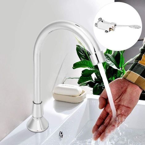 Fußbetätigter Wasserhahn – Berührungsloses Pedal aus Kupfer und ABS – Galvanisierte Oberfläche – Einfache Badezimmerinstallation (1/4)
