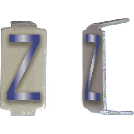 Lot 25 lettres Z 6x11 Alu ivoire/bleu MICHAUD CD047