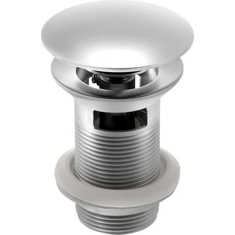 Sapho Minimal - Piletta di scarico chiudibile per lavabi con troppopieno, ClickClack, acciaio inox MI057 (1/4)