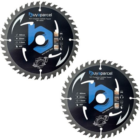 2x BAP Trade Pro Circular Saw Blade 165mm X 20 40 Teeth Carbide Tipped Long Life (1/5)