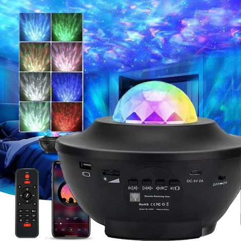 Projecteur de veilleuse galaxie et étoiles pour chambre à coucher avec haut-parleur Bluetooth et télécommande (1/5)
