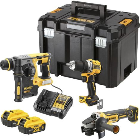 Kit 3 utensili 18V + 2 batterie 18V - 5Ah caricatore + 1 lampada DCL182-XJ OMAGGIO