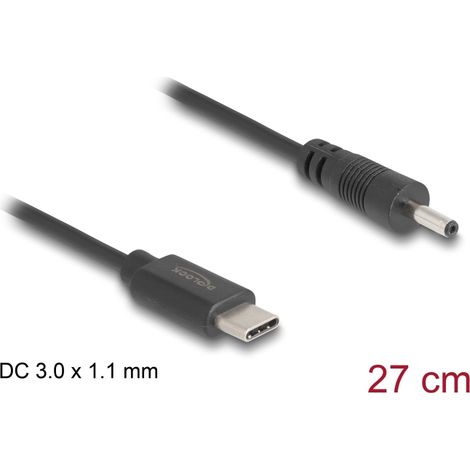 Delock Cable de alimentaciÃ³n USB Type-Câ¢ a CC 3,0 x 1,1 mm macho 27 cm