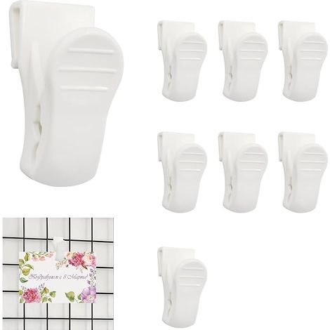 Set mit 8 Wandclips aus Kunststoff für Metallpaneele – Wandzubehör für Zuhause, Büro, Hütte und Arbeitsplatz (1/5)