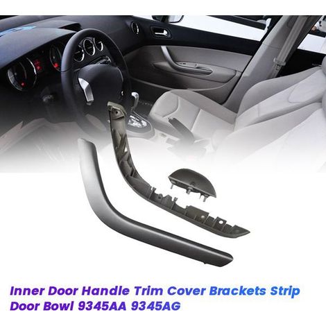 1 set of brackets for the interior door handle trim on the front door of a Peugeot 408--DTEKGAZ (1/5)