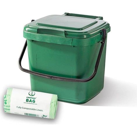 7L Green Kerbside Recycling Caddy - Includes 25 Bin Liners (1/5)