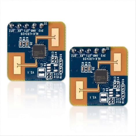 2 modules de capteur radar intelligent LD2420 24 GHz à ondes millimétriques pour la détection de présence humaine et de mouvement (1/5)