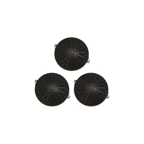 Lot de trois filtres charbon type 211 CHF211 210X26 mm pour Hotte WHIRLPOOL FCH240 480181700942