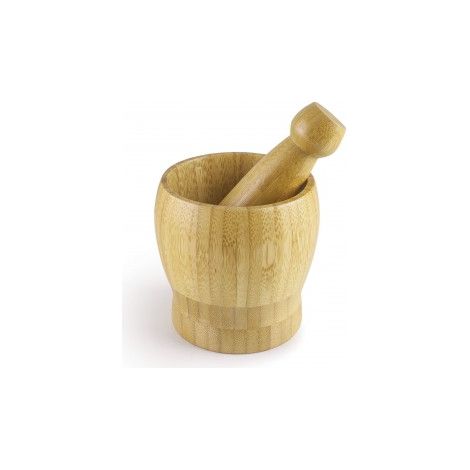 Mortero ibili bamboo mortar and pestle duradero fácil de limpiar