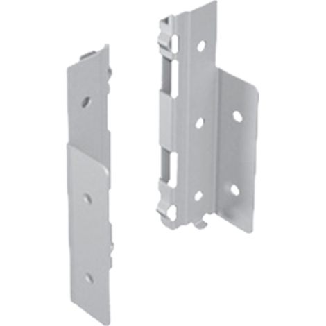 Raccords pour paroi arrière recoupable - Sens : Gauche - Hauteur : 139 mm - Décor : Argent - HETTICH (1/3)