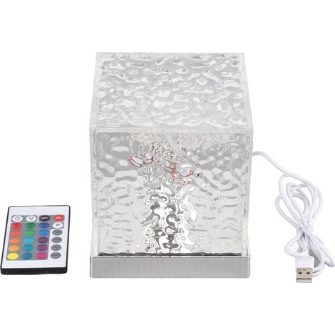 Ortviai Lampe d'ambiance rotative à projection de vague d'eau – 16 couleurs réglables avec télécommande, lampe de chevet décorative (1/5)