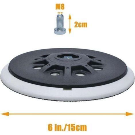 pair 150 mm (6 pouces) Plateau de ponçage 8 trous compatible avec les ponceuses orbitales Bosch Festool ETS 150, ETS EC 150, LEX 150, WTS 150/7 498987 (souple) (1/3)