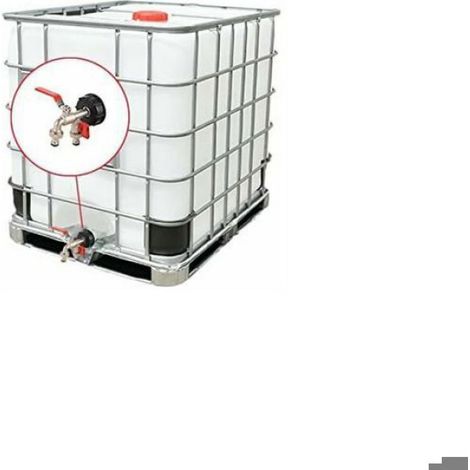 Adaptateur IBC - - S60X6 - Robinet à Boisseau Sphérique - Connecteur Tuyau Arrosage - 1/2 pouce (1/4)