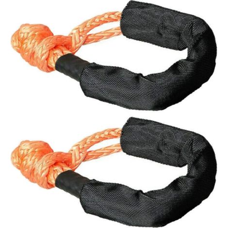 2 pièces cordes de remorquage à manille souple pour camion ATV Marine, sangles de récupération extérieures monobloc, noir/rouge/vert/Orange/bleu (1/5)