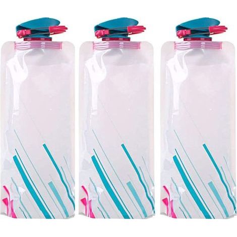 700ML Bouteilles d'eau Set de 3 Bouteille d'eau Sac de Bouteille (Blanc) (1/5)