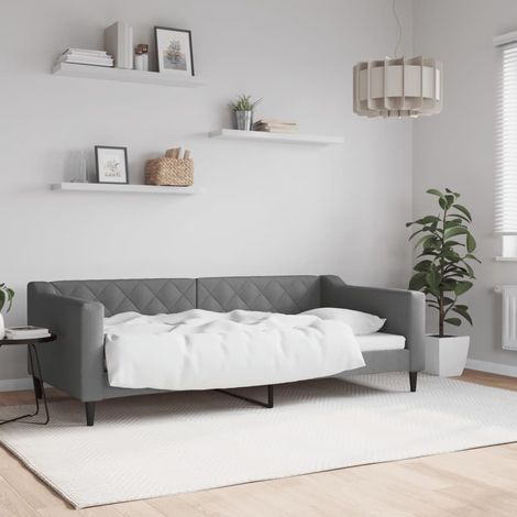 Tagesbett Dunkelgrau 90x190 cm Stoff (1/5)