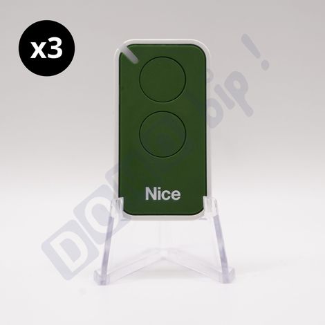 Lot de 3 télécommandes nice inti2 vert - émetteur à code tournant era inti 2 - 433.92 mhz (1/5)